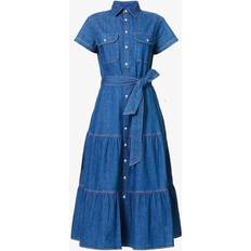 Polo Ralph Lauren Vestidos Polo Ralph Lauren Denim Midi Dress with Short Sleeves