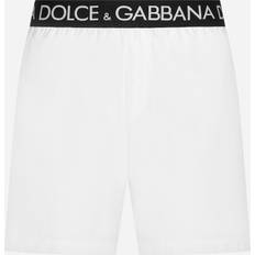 Dolce & Gabbana Mid-length swim trunks with branded stretch waistband