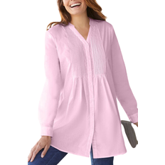 Woman Within Dresses Woman Within Perfect Pintuck Tunic - Pink