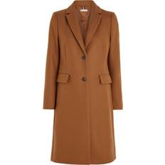 Damen - Wolle Mäntel Tommy Hilfiger Classic Single Breasted Wool Coat - Natural Cognac