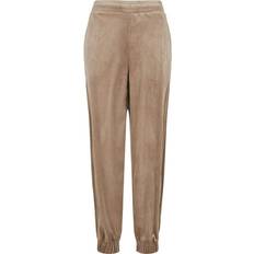 Urban Classics Dam Damer Hög Midja Ballong Sammet Sweatbyxor - Softtaupe