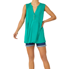 Roman Sleeveless Button Detail Vest - Green
