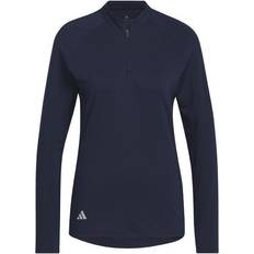 adidas Quarter-Zip Long Sleeve Golf Polo Shirt - Collegiate Navy