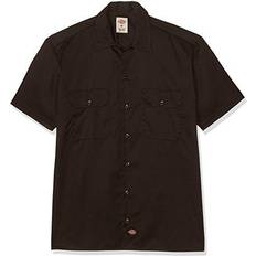 Brown - Men Shirts Dickies Short-Sleeve Work Shirt