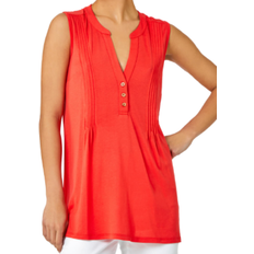 Roman Sleeveless Button Detail Vest - Orange