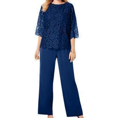 Jessica London Jumpsuits & Overalls Jessica London Popover Lace Jumpsuit - Evening Blue