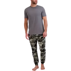 Camouflage - Men Pajamas Hanes Soft French Terry Sleep Jogger - Grey Camo