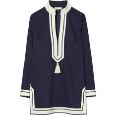 Tory Burch Kleider Tory Burch Cotton Voile Tassel Tunic - Navy