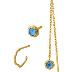 Quartz Øreringe Pernille Corydon Hour Earring Box - Gold/Blue