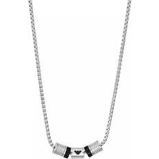 Emporio Armani Halsband Emporio Armani Halsband för män Onyx Rondelle halsband, längd: 525 mm, bredd: 36,5 mm, höjd: mm, EGS2998040, Length: 525mm, Width: 36.5mm, Height: 8mm, Rostfritt stål, Ingen ädelsten
