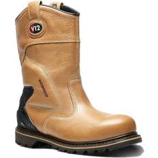 Work boots brown V12 Tomahawk Waterproof Safety Rigger Work Boots Brown