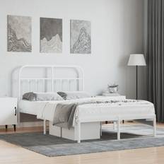 Letti e Materassi vidaXL Giroletto Con Testiera Metallo Bianco 120x190 cm