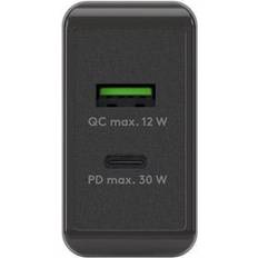 Goobay 61673 Dual USB C PD Power Delivery Schnellladegerät 30 W Quick Charge Netzteil für iPhone, Samsung, Huawai/Handy Ladegerät/Ladeadapter für die Steckdose/schwarz