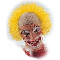 Circus & Clowns Short Wigs Horror-Shop Clown Glatze mit gelben Locken lustige Clown Masken und Perücken