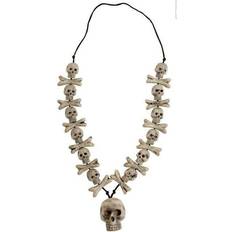 Skelett Kostüme Widmann Totenkopf-Kette Halloween-Accessoire weiss