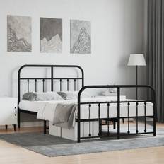 Letti e Materassi vidaXL Giroletto Con Testiera E Pediera Metallo Nero 120x200 cm
