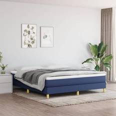 160cm - 7 zone Letti Continentali vidaXL Giroletto A Molle Con Materasso Blu 160x200 cm In Tessuto Letto Continentale