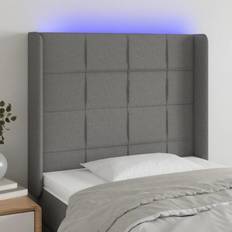 Sängar & Madrasser vidaXL LED mörkgrå tyg Sänggavel