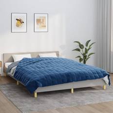 Rettangolare Piumoni vidaXL Blu 220x235 cm 15 kg Tessuto Coperta ponderata Blu