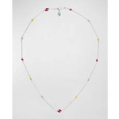 Gucci Interlocking Silver Multicoloured Enamel Necklace