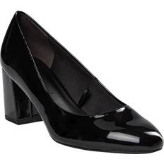 Tamaris Rose Court Shoe With Block Heel Black