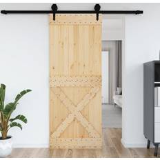 Porte vidaXL Narvik 90x210 cm in Legno Massello di Pino - Marrone Porta Esterna (x)