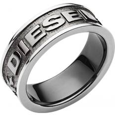 Herren - Silbrig Ringe Diesel Ring Für Frauen Stahl, 8, 9, 10, Gunmetal Edelstahl Ring, DX1108060