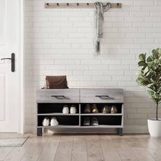 vidaXL Skobænk 102x35x55 konstrueret træ Opbevaringsbænk