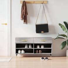 vidaXL Skobænk 102x35x55 konstrueret træ Opbevaringsbænk