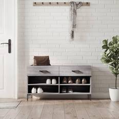 vidaXL Skobænk 102x35x55 konstrueret træ Opbevaringsbænk