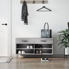 vidaXL Skobænk 102x35x55 konstrueret træ Opbevaringsbænk