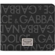 Dolce & Gabbana Blackgrey Logo-print Woven-blend Billfold Wallet