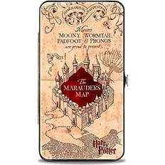 Wizarding World of Harry Potter Wallet Hinged Hogwarts School The Marauders Map Tan Reds Vegan