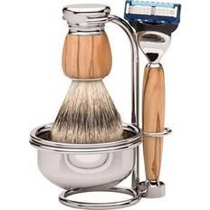 Set da barba ERBE MilanoSerie legno d'ulivo, 4 pezzi. Kit barba 1 pieces unisex