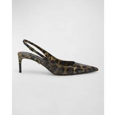 Dolce & Gabbana Polished calfskin slingbacks leo