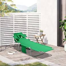 OutSunny Beach Chaise Lounge Portable