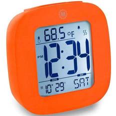 Alarm Clocks Marathon Clock Compact Alarm Temperature & Date Orange Black