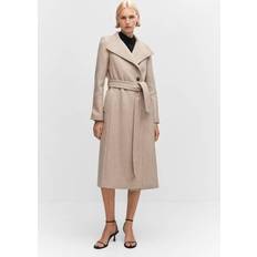 4XL - Woman Coats Mango Wollmantel mit Gürtel