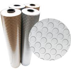 Beige Flooring Rubber-Cal Coin-Grip Metallic 4 ft. x 15 ft. Silver Commercial PVC Flooring