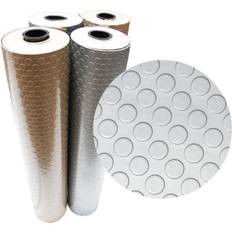 Beige Flooring Rubber-Cal Coin-Grip Metallic 4 ft. x 8 ft. Silver Commercial PVC Flooring