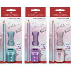 Turkis Pennetilbehør Faber-Castell Sparkle Jumbo Blyant, Viskelæder, Blyantspidser Turkis