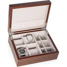 Brown - Men Jewelry Storage Bey-Berk Watch and Cufflink Storage Box Brown Brown