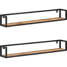vidaXL 2x Rough Mango Wood Shelves 120 cm Wall Shelf 120cm