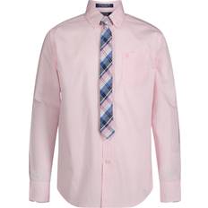 Girls Shirts Izod light pink boys two tone gingham shirt & tie 2-pack