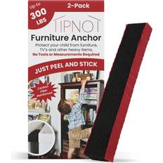 Black Anti-tip Tipnot Furniture Anchor 2-pack