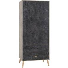 Black Clothing Storage SECONIQUE Nordic 2 Door 2 Wardrobe