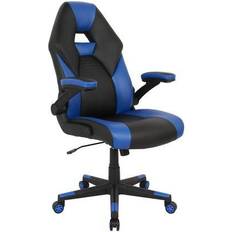 Faux leather office chair Office Depot Realspace rs gaming rgx faux-leather high-back gaming chair, black/blue