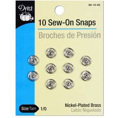 Snap Fasteners Dritz Sew-On Snaps Nickel size 1/0