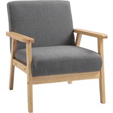 Homcom Fåtöljer Homcom I Scandi Design Grå Träram Fåtölj