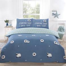 Textiles Rapport Counting Sheep Microfibre Duvet Cover Blue